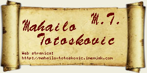 Mahailo Totošković vizit kartica
